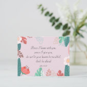Handgezeichnete Blume mit John 14:27 Bible Verse Postkarte (Stehend Vorderseite)
