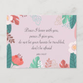 Handgezeichnete Blume mit John 14:27 Bible Verse Postkarte (Vorderseite)