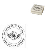 Handgezeichnete Blume mit Liebe handgefertigt Gummistempel (Stempel)