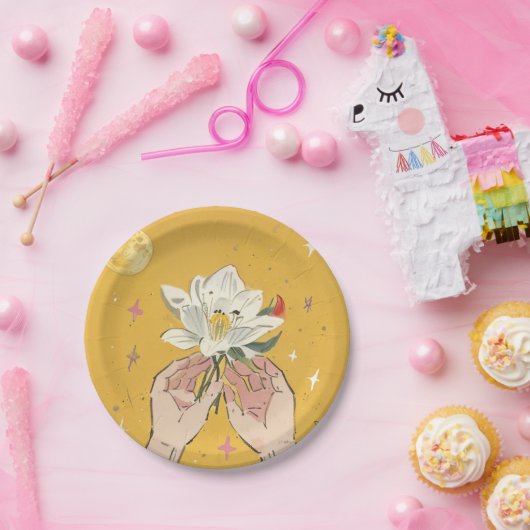 Handgezeichnete Blume mit Lily Pappteller (Party)