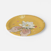 Handgezeichnete Blume mit Lily Pappteller (Schrägansicht)