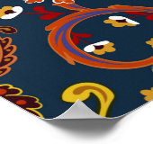 Handgezeichnete Blume nahtlos Muster (Kachel). Col Poster (Ecke)