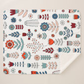 Handgezeichnete Blume nahtlos Sherpadecke (Vorderseite (Horizontal))