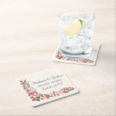 Handgezeichnete Blume Rechteckiger Pappuntersetzer (Vor Ort)