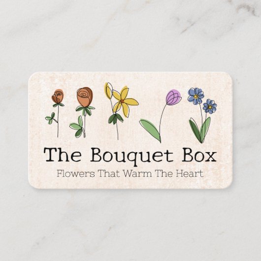 Handgezeichnete Blume Visitenkarte (Vorderseite)