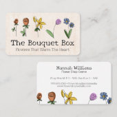 Handgezeichnete Blume Visitenkarte (Vorne/Hinten)