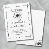 Handgezeichnete Blume Whimsical Wedding Einladung