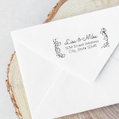 Handgezeichnete Blumenbezeichnungen Hochzeitsstift Permastempel