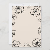 Handgezeichnete blumenhandgeschriebene Hochzeit Einladung (Rückseite)