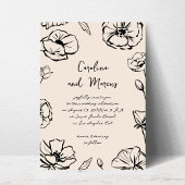 Handgezeichnete blumenhandgeschriebene Hochzeit Einladung