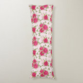 Handgezeichnete Blumenmuster-Blätter Nahtloses Mus Seitenschläferkissen (Vorderseite Vertikal)