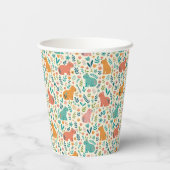 Handgezeichnete Blumenmuster-Trinkbecher mit Capyb Pappbecher (Rückseite)