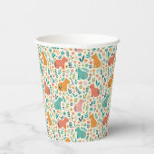 Handgezeichnete Blumenmuster-Trinkbecher mit Capyb Pappbecher (Rechts)