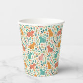 Handgezeichnete Blumenmuster-Trinkbecher mit Capyb Pappbecher (Vorderseite)