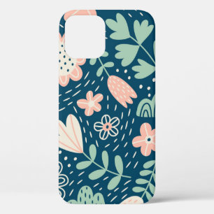 Handgezeichnete, blumenstilische Stoffe. Nahtmuste Case-Mate iPhone Hülle