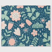 Handgezeichnete, blumenstilische Stoffe. Nahtmuste Geschenkpapier (Flach)