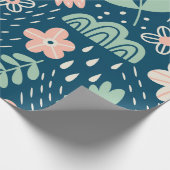 Handgezeichnete, blumenstilische Stoffe. Nahtmuste Geschenkpapier (Ecke)