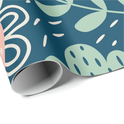 Handgezeichnete, blumenstilische Stoffe. Nahtmuste Geschenkpapier (Rolleneckpunkt)