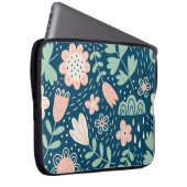 Handgezeichnete, blumenstilische Stoffe. Nahtmuste Laptopschutzhülle (Vorne Rechts)