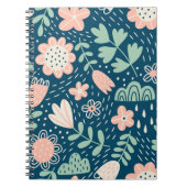 Handgezeichnete, blumenstilische Stoffe. Nahtmuste Notizblock (Vorderseite)