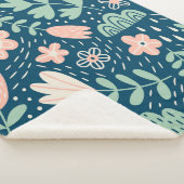 Handgezeichnete, blumenstilische Stoffe. Nahtmuste Sherpadecke (3/4)