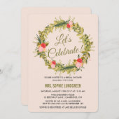 Handgezeichnete Blumenstrauß Bridal-Dusche Einladu Einladung (Vorne/Hinten)