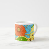 Handgezeichnete Blüte: farbenfroh, nahtlos Espressotasse (Vorderseite Rechts)
