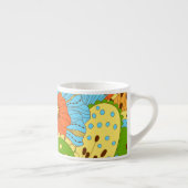 Handgezeichnete Blüte: farbenfroh, nahtlos Espressotasse (Rechts)