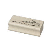 Handgezeichnete Blüte mit Familienname der Liebe Gummistempel (Stempel)