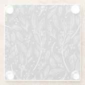 Handgezeichnete Blüte: Nahtloses Design Glasuntersetzer (Rückseite)