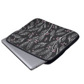 Handgezeichnete Blüte: Nahtloses Design Laptopschutzhülle (Vorne Knopf)