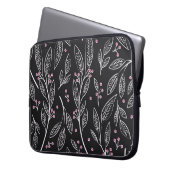 Handgezeichnete Blüte: Nahtloses Design Laptopschutzhülle (Vorderseite Links)