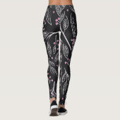 Handgezeichnete Blüte: Nahtloses Design Leggings (Rückseite)