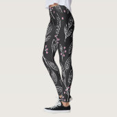 Handgezeichnete Blüte: Nahtloses Design Leggings (Links)