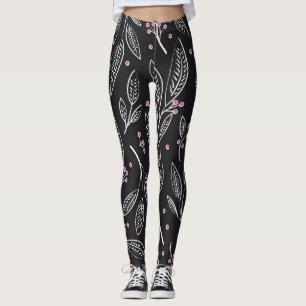 Handgezeichnete Blüte: Nahtloses Design Leggings