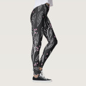 Handgezeichnete Blüte: Nahtloses Design Leggings (Rechts)