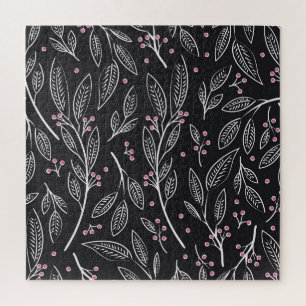 Handgezeichnete Blüte: Nahtloses Design Puzzle