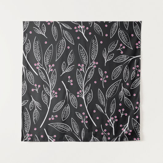 Handgezeichnete Blüte: Nahtloses Design Wandteppich (Vorderseite)