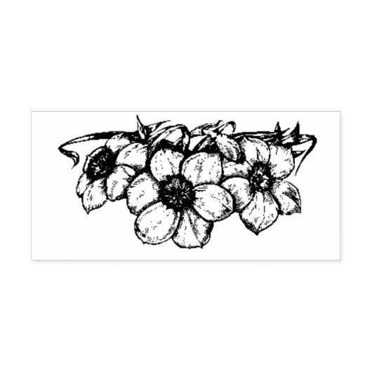 Handgezeichnete Blüte Permastempel (Design)