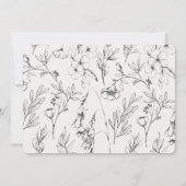 Handgezeichnete Blütenblätter Save the Date (Rückseite)