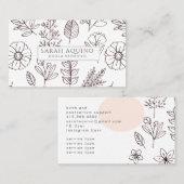 Handgezeichnete Blütendoodle Doula Birth Coach Wei Visitenkarte (Vorne/Hinten)