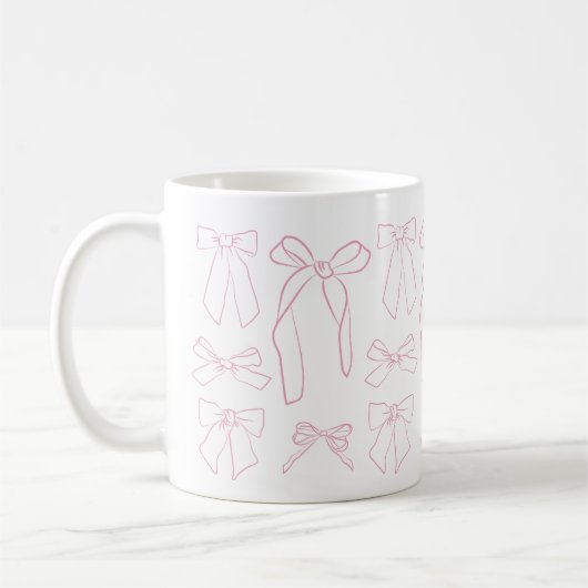 Handgezeichnete Bogen im rosa französischen Stil Kaffeetasse (Links)