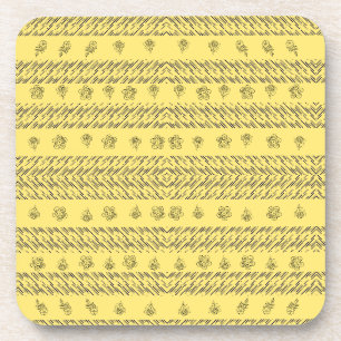 Handgezeichnete Boho-Blumen geometrische Linien in Getränkeuntersetzer