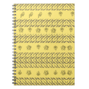 Handgezeichnete Boho-Blumen geometrische Linien in Notizblock