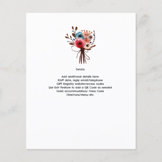 Handgezeichnete Boho Bride Groom Funny Wedites (Rückseite)