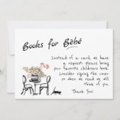 Handgezeichnete Bonjour Bebe Französische Bücher f Einladung (Vorderseite)