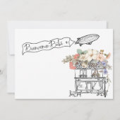 Handgezeichnete Bonjour Bebe Französische Bücher f Einladung (Rückseite)