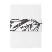 Handgezeichnete botanische Blätter Hochzeitsband Einladungsbanderole (Rückseitenbeispiel)