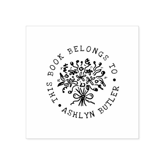 Handgezeichnete Bouquet-Buchplatte Briefmarke Gummistempel (Prägung)