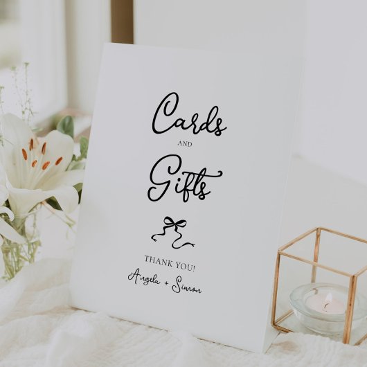 Handgezeichnete Bow Cards und Geschenke Sockelschild